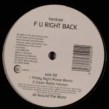 Frankee - F U Right Back