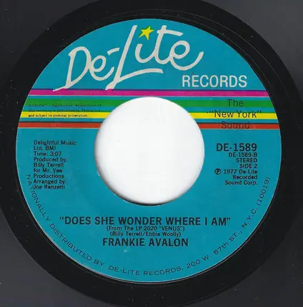 Frankie Avalon - Midnight Lady / Does She Wonder Where I Am