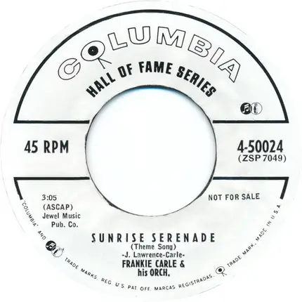 Frankie Carle And His Orchestra - Carle Boogie / Sunrise Serenade