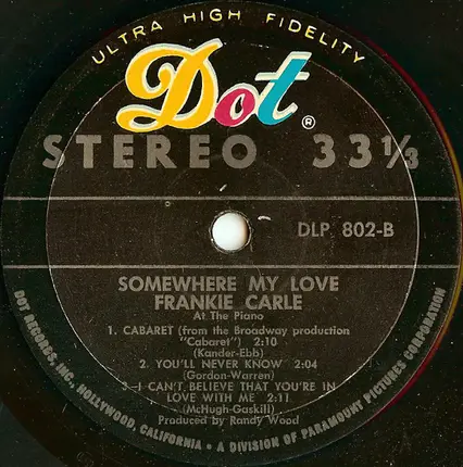 Frankie Carle - Somewhere My Love