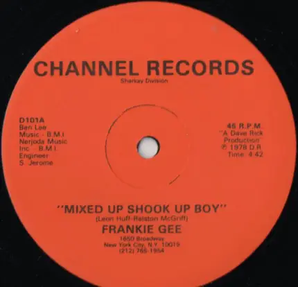 Frankie Gee - Mixed Up Shook Up Boy / Spirits Of The Party
