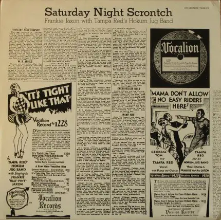 Frankie Jaxon With Tampa Red And His Hokum Jug Band - Saturday Night Scrontch