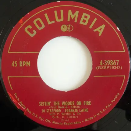 Frankie Laine - Jo Stafford With Paul Weston And His Orchestra - Piece A-Puddin' / Tonight We're Setting The Woods On Fire
