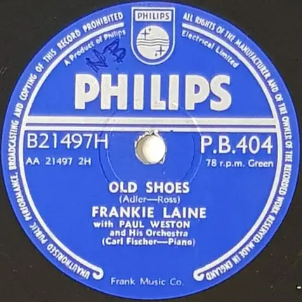 Frankie Laine With Paul Weston And His Orchestra - In The Beginning / Old Shoes