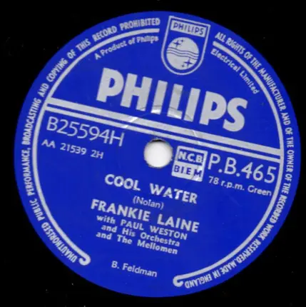 Frankie Laine - Bubbles / Cool Water