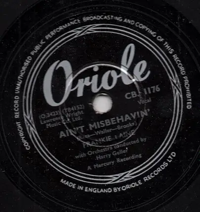 Frankie Laine - That's How Rhythm Was Born / Ain't Misbehavin'