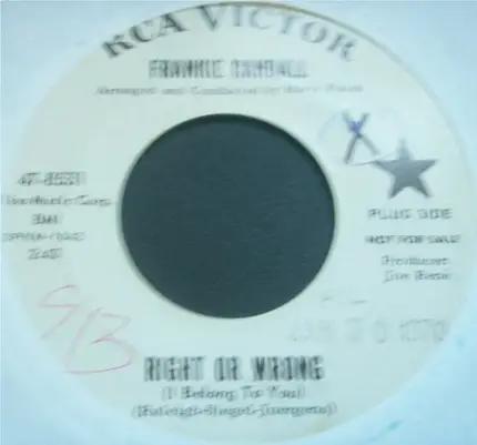Frankie Randall - Right Or Wrong (I Belong To You) / A Way Out Affair