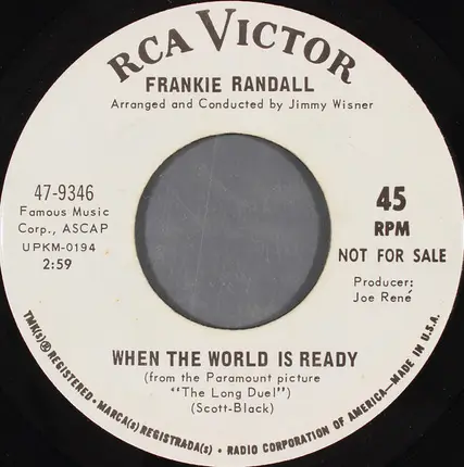 Frankie Randall - The Happy Time / When The World Is Ready