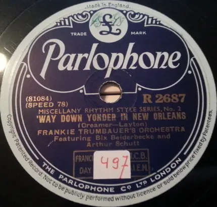 Frankie Trumbauer And His Orchestra - I'm Coming, Virginia / Way Down Yonder In New Orleans