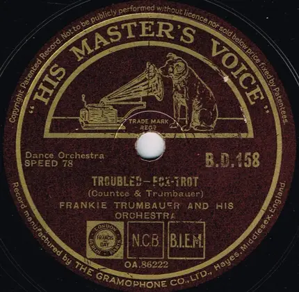 Frankie Trumbauer And His Orchestra - Plantation Moods / Troubled