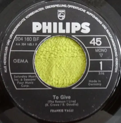 Frankie Valli - To Give