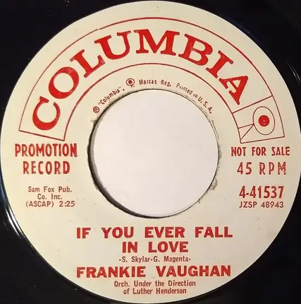 Frankie Vaughan - The Very, Very Young / If You Ever Fall In Love