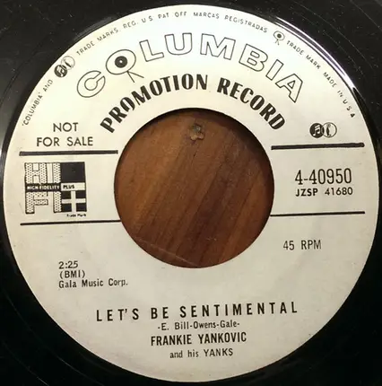 Frankie Yankovic And His Yanks - My Favorite Polka / Let's Be Sentimental