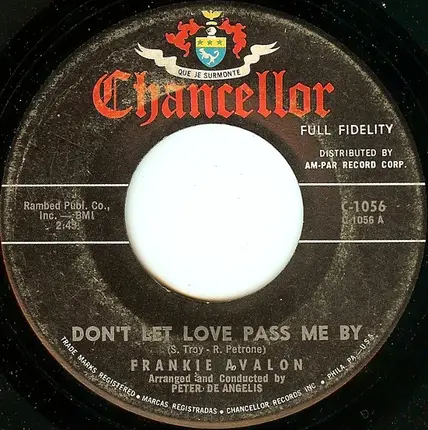 Frankie Avalon - Togetherness / Don't Let Love Pass Me By