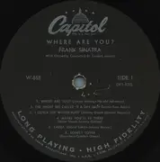 LP - Frank Sinatra With Gordon Jenkins And His Orchestra - Where Are You?