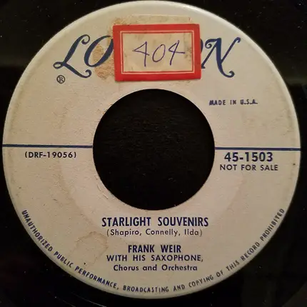 Frank Weir's Orchestra & Chorus - A Cuckoo Cries / Starlight Souvenirs