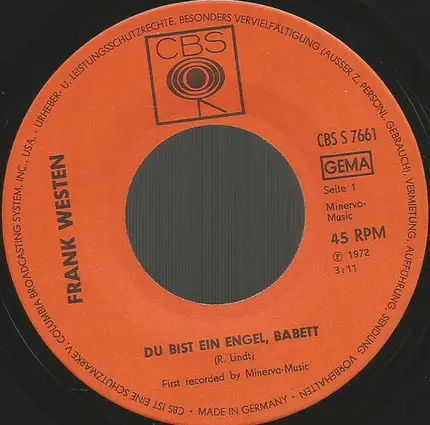 Frank Westen - Du Bist Ein Engel, Babett
