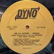 LP - Frank Wojnarowski And His Orchestra - For My Mother 'Matka'