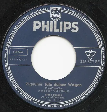 Frank Bergen - Zigeuner, Fahr Deinen Wagen / Amore Mio