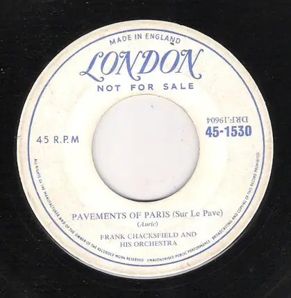 Frank Chacksfield & His Orchestra - Glorious / Pavements Of Paris (Sur Le Pave)