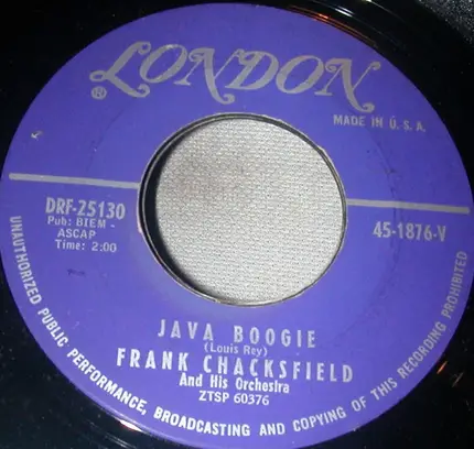Frank Chacksfield & His Orchestra - Smile / Java Boogie