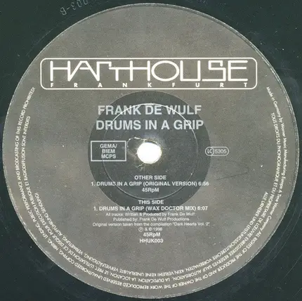 Frank De Wulf / Earth Nation - Drums In A Grip / Alienated (Earth Mix) / Liquid Desert (Oasis Mix)