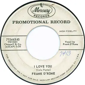 Frank D'Rone - I Love You / Serenade In Blue