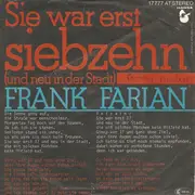 7inch Vinyl Single - Frank Farian - Sie War Erst Siebzehn (Und Neu In Der Stadt)