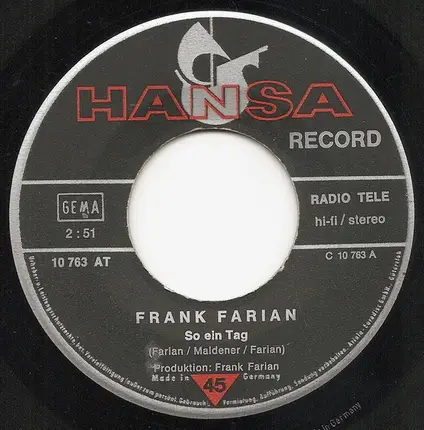 Frank Farian - So Ein Tag