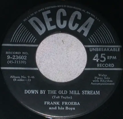 Frank Froeba And His Boys - Back Room Piano