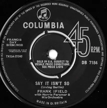Frank Ifield - Don't Blame Me