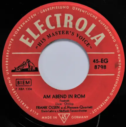 Frank Olsen - Am Abend In Rom / Komm Mit Nach Mexico
