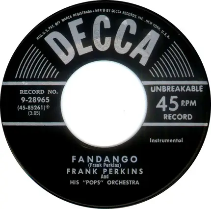 Frank Perkins And His Orchestra - Fandango / Kentucky Trotter