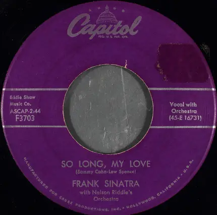 Frank Sinatra - Crazy Love / So Long, My Love