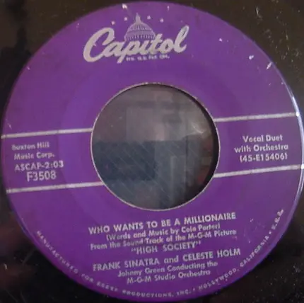 Frank Sinatra - Who Wants To Be A Millionaire / Mind If I Make Love To You