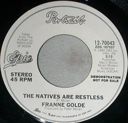Franne Golde - Natives Are Restless