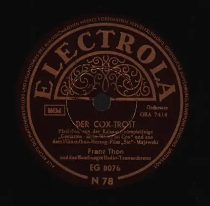 Franz Thon , Hamburger Radio-Tanz-Orchester - Feuerwehr-Boogie / Der Cox-Trott