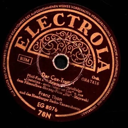 Franz Thon , Hamburger Radio-Tanz-Orchester - Feuerwehr-Boogie / Der Cox-Trott
