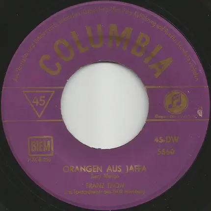 Franz Thon u.d. Tanzorchester des NDR - Orangen Aus Jaffa / Chou