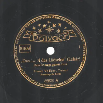 Franz Völker , Staatskapelle Berlin - Das Land Des Lächelns