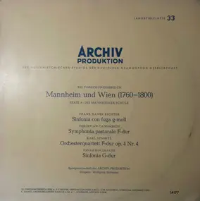 RICHTER - Sinfonia Con Fuga G-moll / Symphonia Pastorale F-dur / Orchesterquartett F-dur Op.4 N°4 / Sinfonia