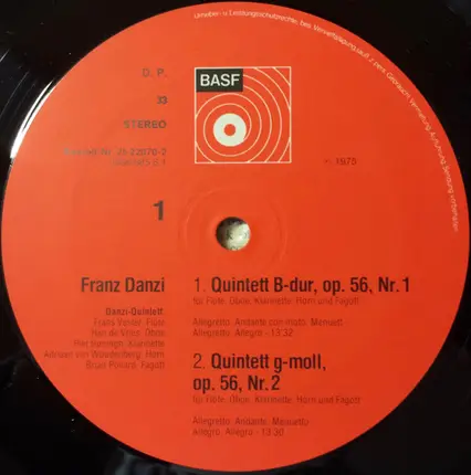 Franz Danzi , Danzi Kwintet - Bläserquintette Op.56