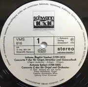 LP - Vanhal / Salieri / Graun - Die Orgel Meisterhaft Gespielt = L'Orgue - Virtuose = Organ Music - Virtuoso