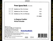 CD - Franz Ignaz Beck - La Stagione , Michael Schneider - Symphonies Op.3 Nos 3-5