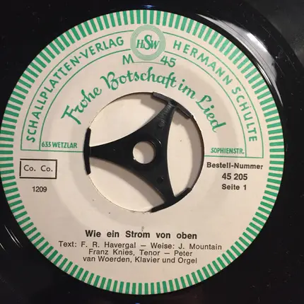 Franz Knies , Peter Van Woerden - Wie Ein Strom Von Oben / Sieh, Das Ist Gottes Lamm