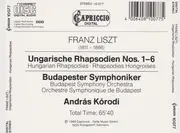 CD - Liszt - Ungarische Rapsodien - Hungarian Rapsodies Nos.1-6
