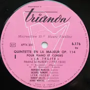 LP - Franz Schubert - Monique Mercier , Jacques Dumont , Léon Pascal , Robert Salles , Henri Moreau - Quintette 'La Truite'