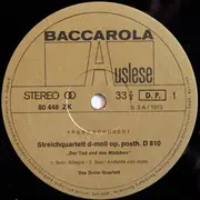 LP - Franz Schubert - Drolc-Quartett - Der Tod Und Das Mädchen - Streichquartett D-Moll / Streichquartettsatz C-Moll