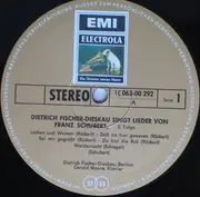 LP - Schubert - Dietrich Fischer-Dieskau Singt Lieder Von Franz Schubert,  8. Folge