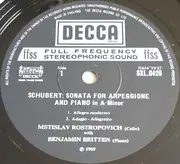 LP - Schubert / Frank Bridge - Sonata For Arpeggione And Piano / Sonata For Cello And Piano